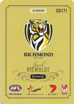 2014 Select AFL Champions - Gold #CG171 Jack Riewoldt Back